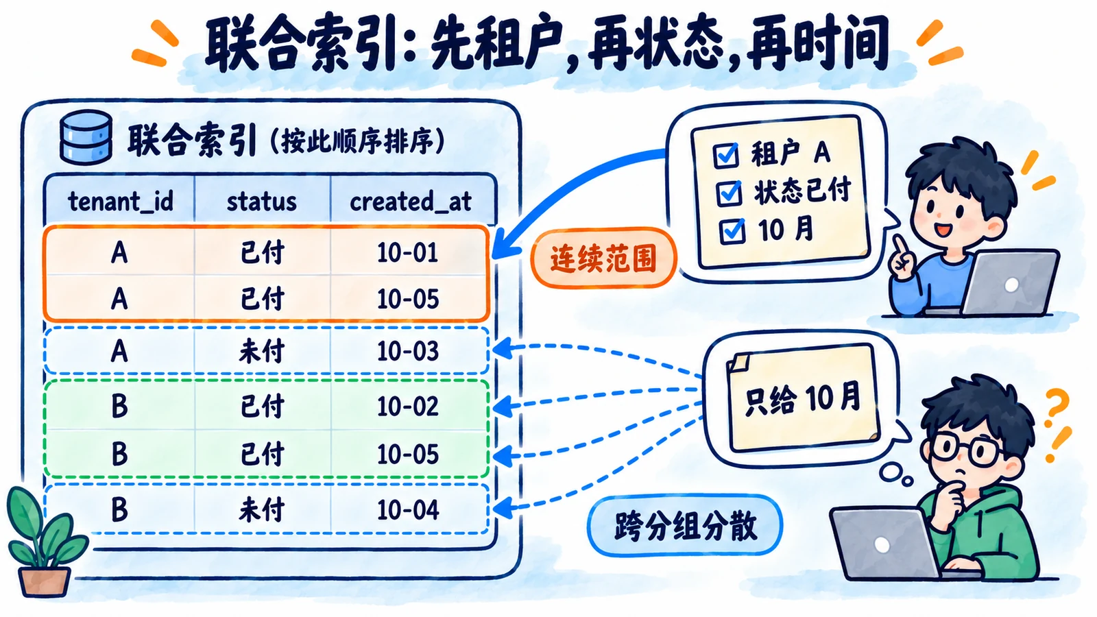 联合索引排列与连续范围