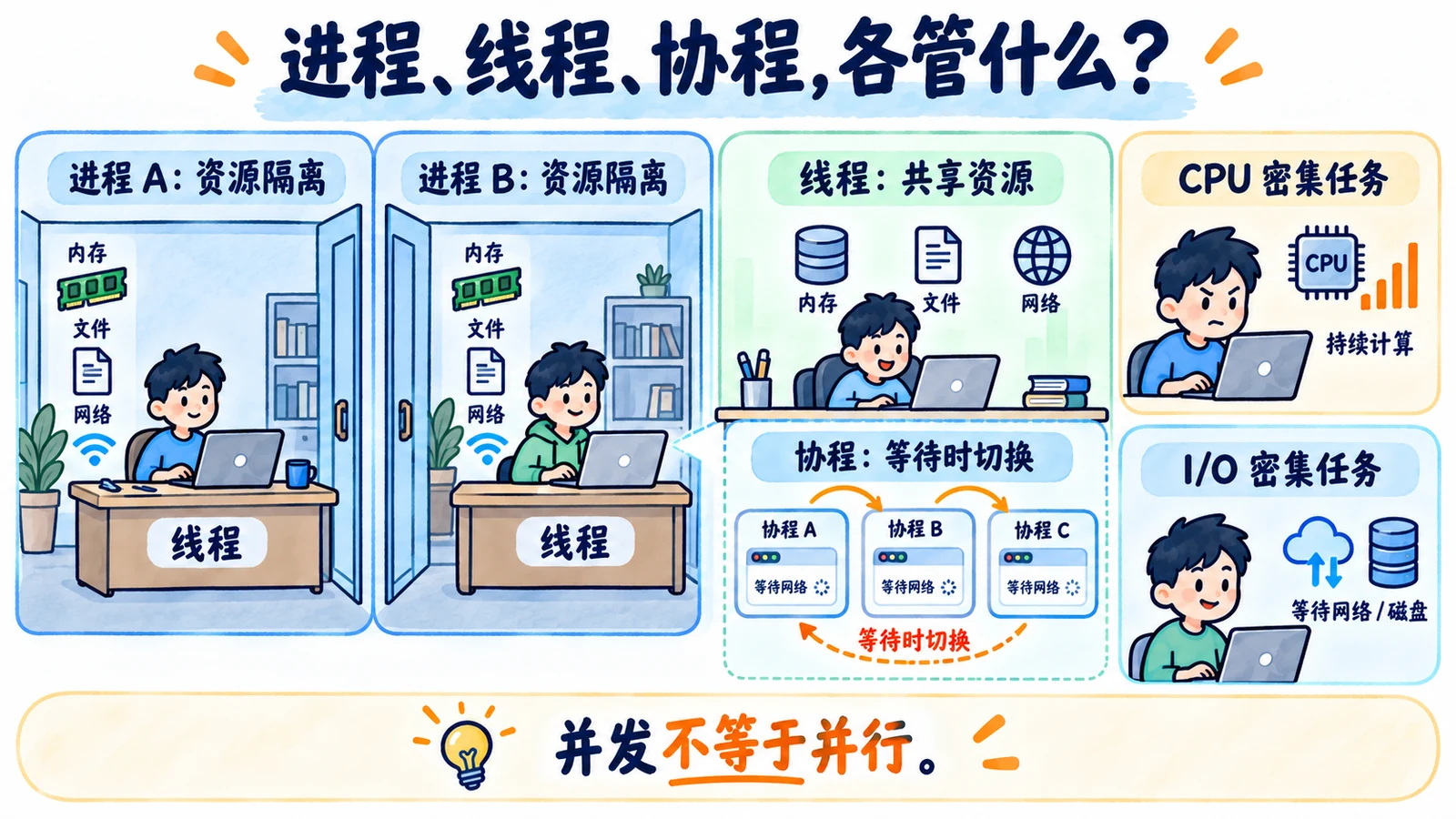 资源隔离、共享执行和协程调度