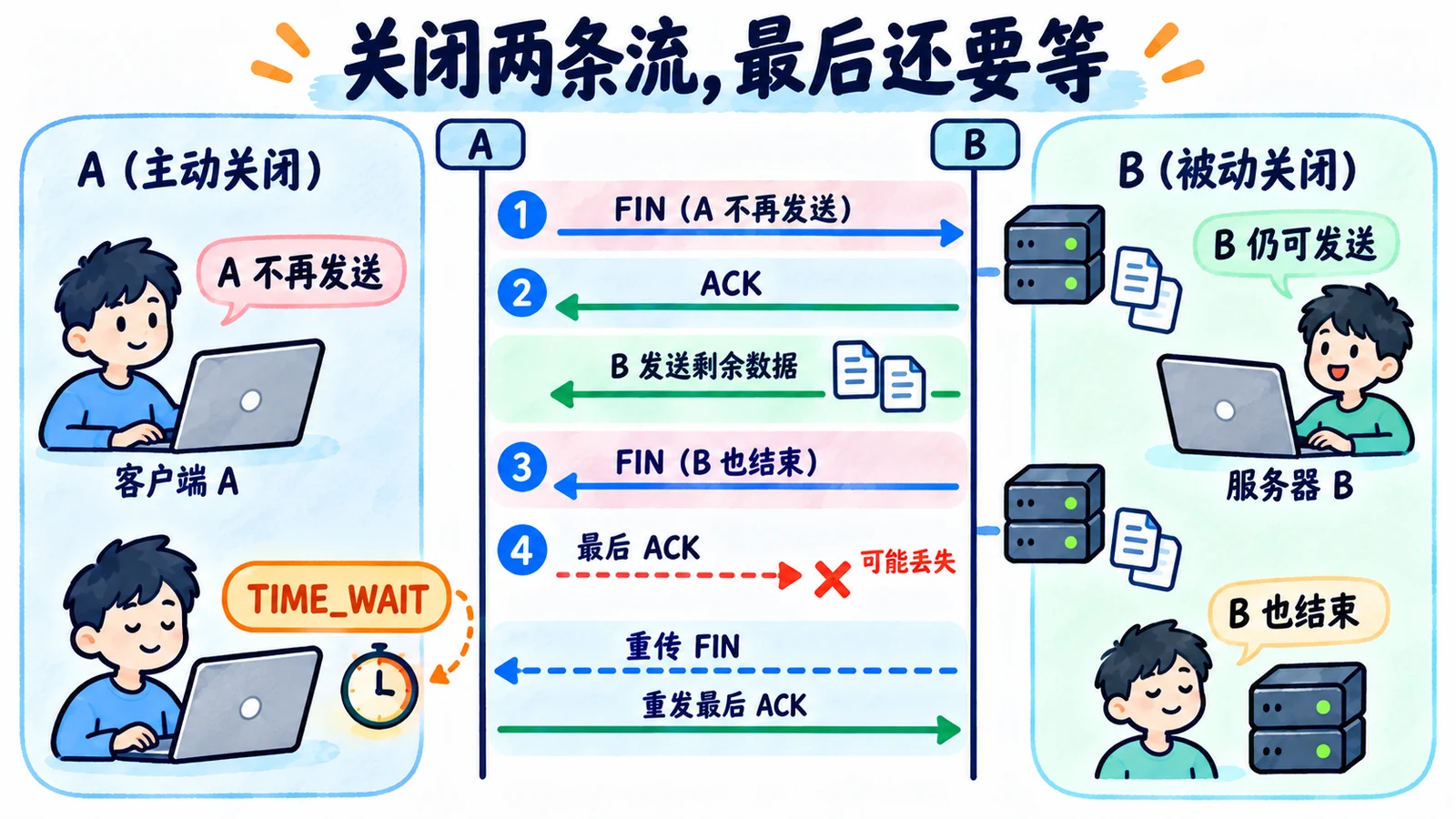 半关闭与最后ACK丢失重传