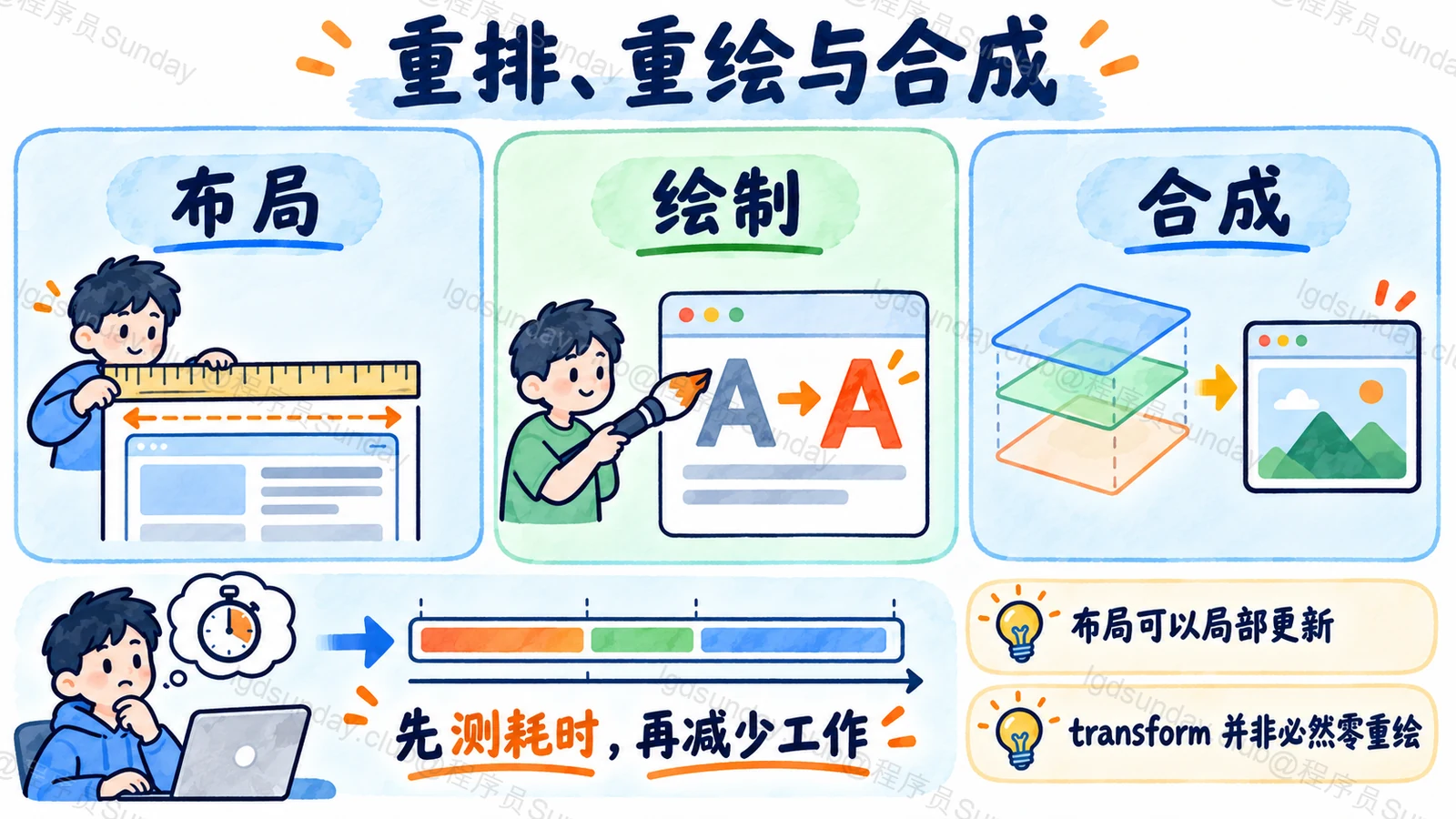 布局计算几何，绘制更新外观，合成组合相应图层