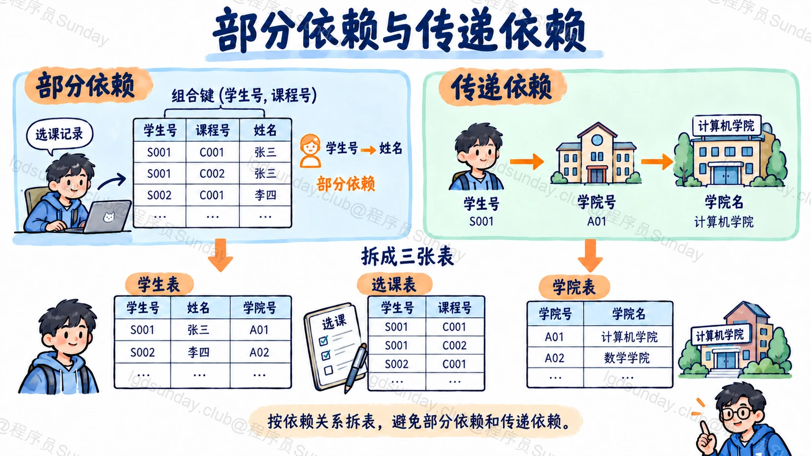 部分依赖与传递依赖
