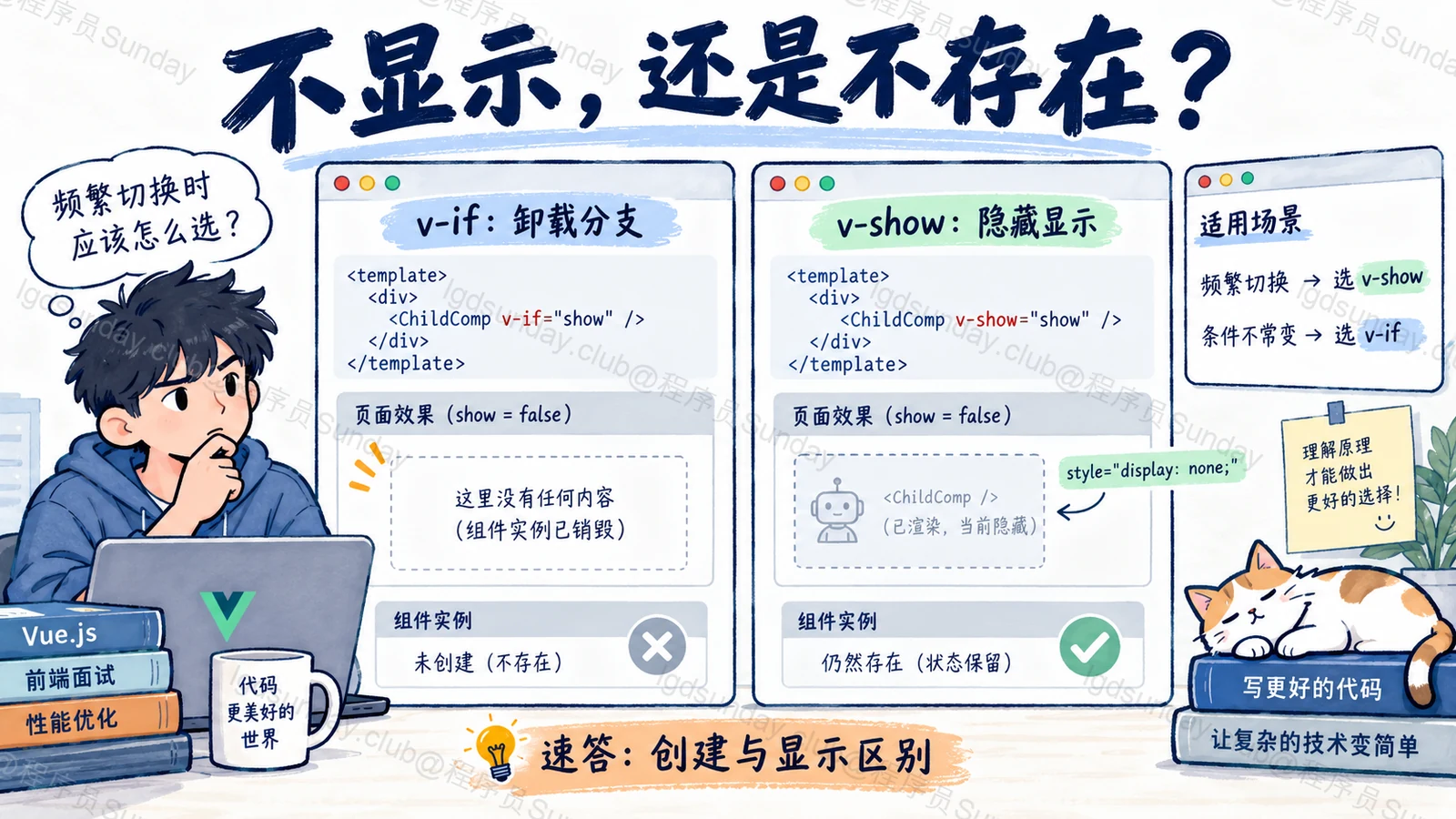 不显示，还是不存在？