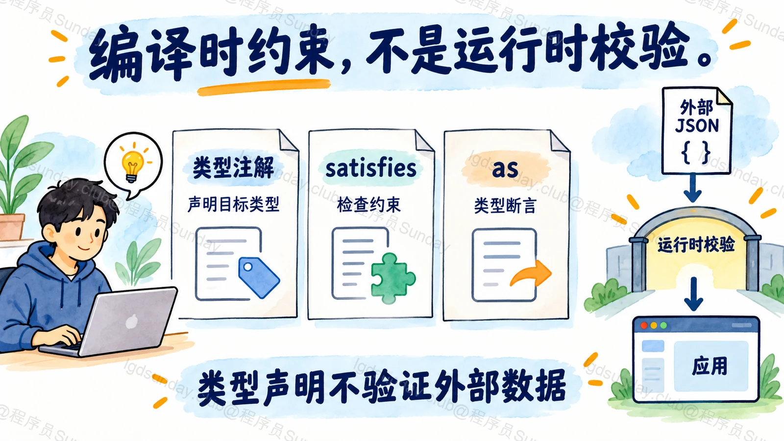 satisfies 检查约束,as 表达断言