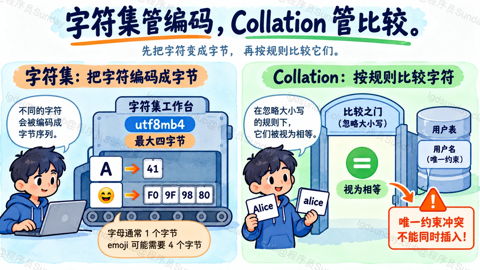 字符集管编码,Collation 管比较