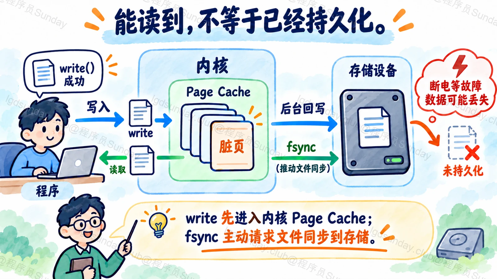 能读到,不等于已经持久化