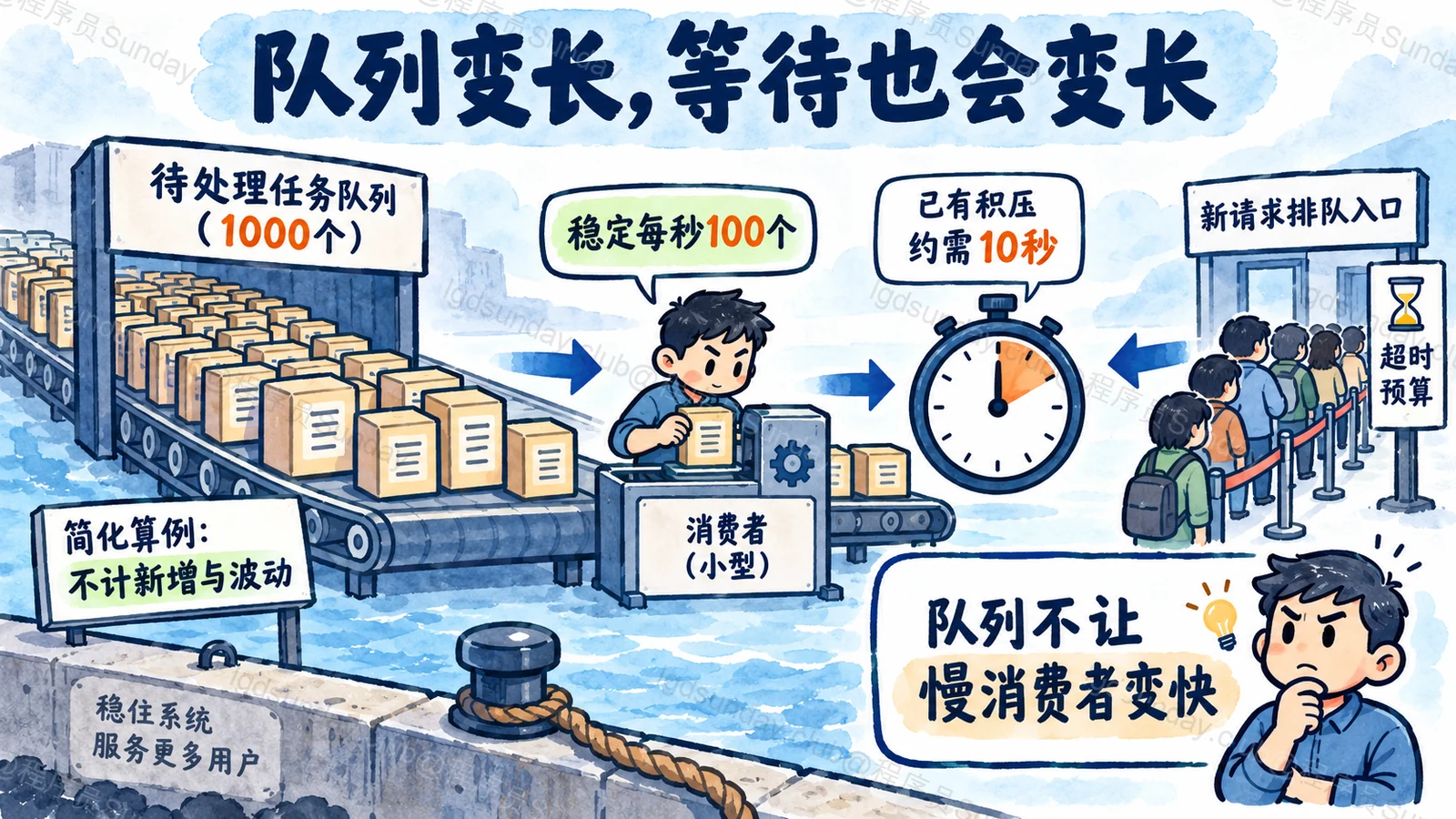 队列积压与等待预算的数量级