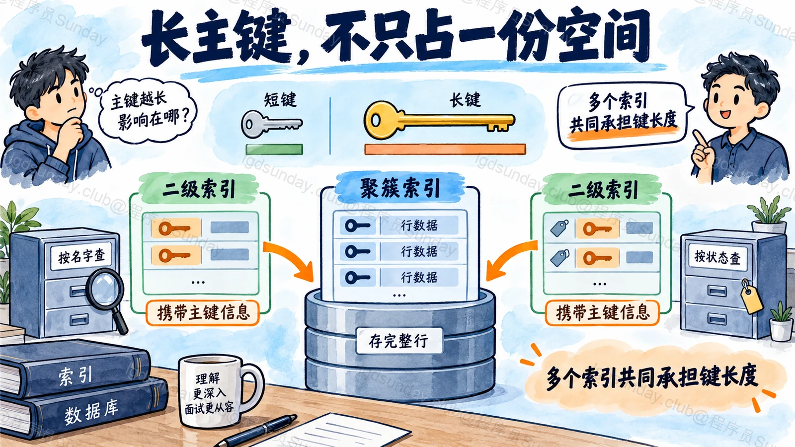 主键长度会进入多个二级索引